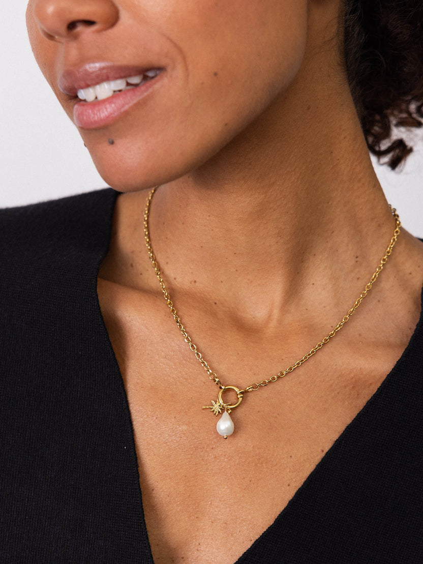 Pearl and Palm Charm Set