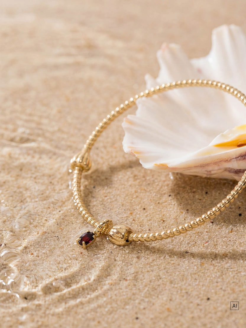 LEI Geburtsstein Charm Januar Granat