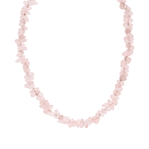 Zarte rosa Stein-Kette von PURELEI, unregelmäßige Form, elegant und feminin.
