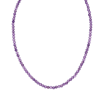 PURELEI Amethyst Kette mit echten Amethystperlen, roségoldenem Edelstahl, zeitlos elegant und feminin.