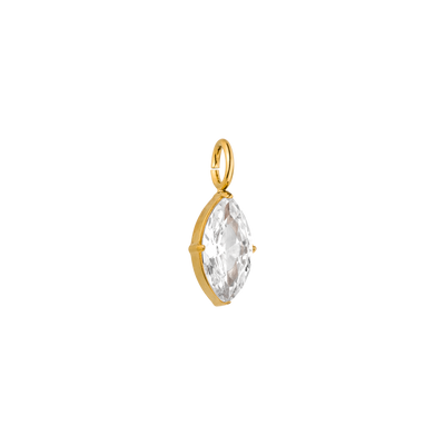 Goldener Anhänger mit klarem Stein, elegant und strahlend, von PURELEI.