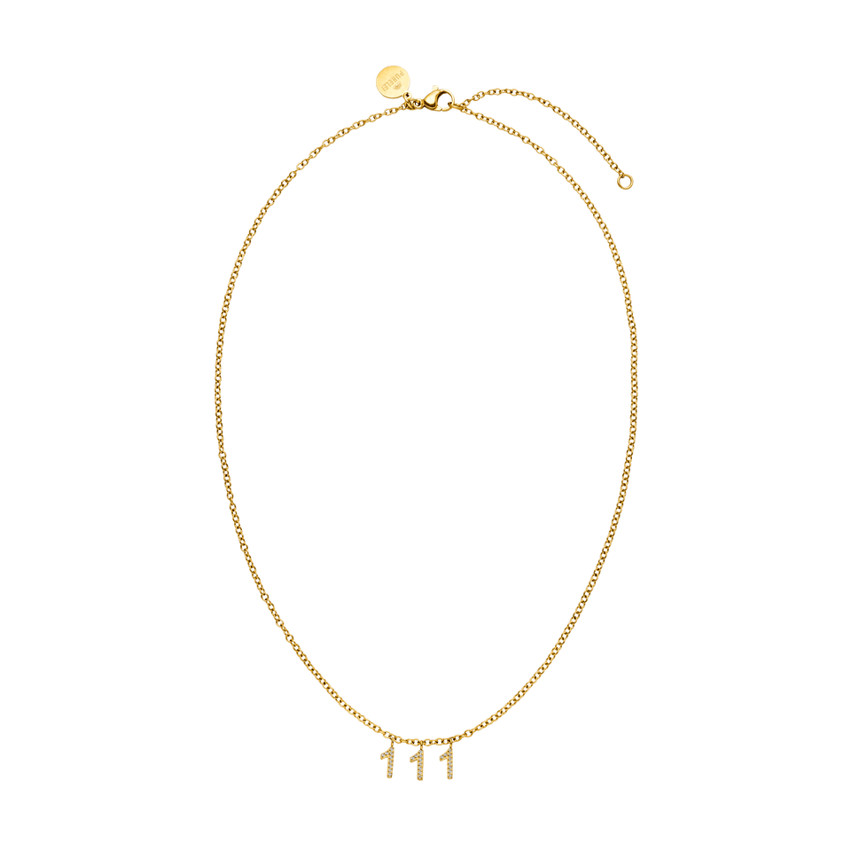 Feine 111 Kette in 18K Gold mit Zirkonia-Anhängern, filigran, nickelfrei, elegant – Vicky.
