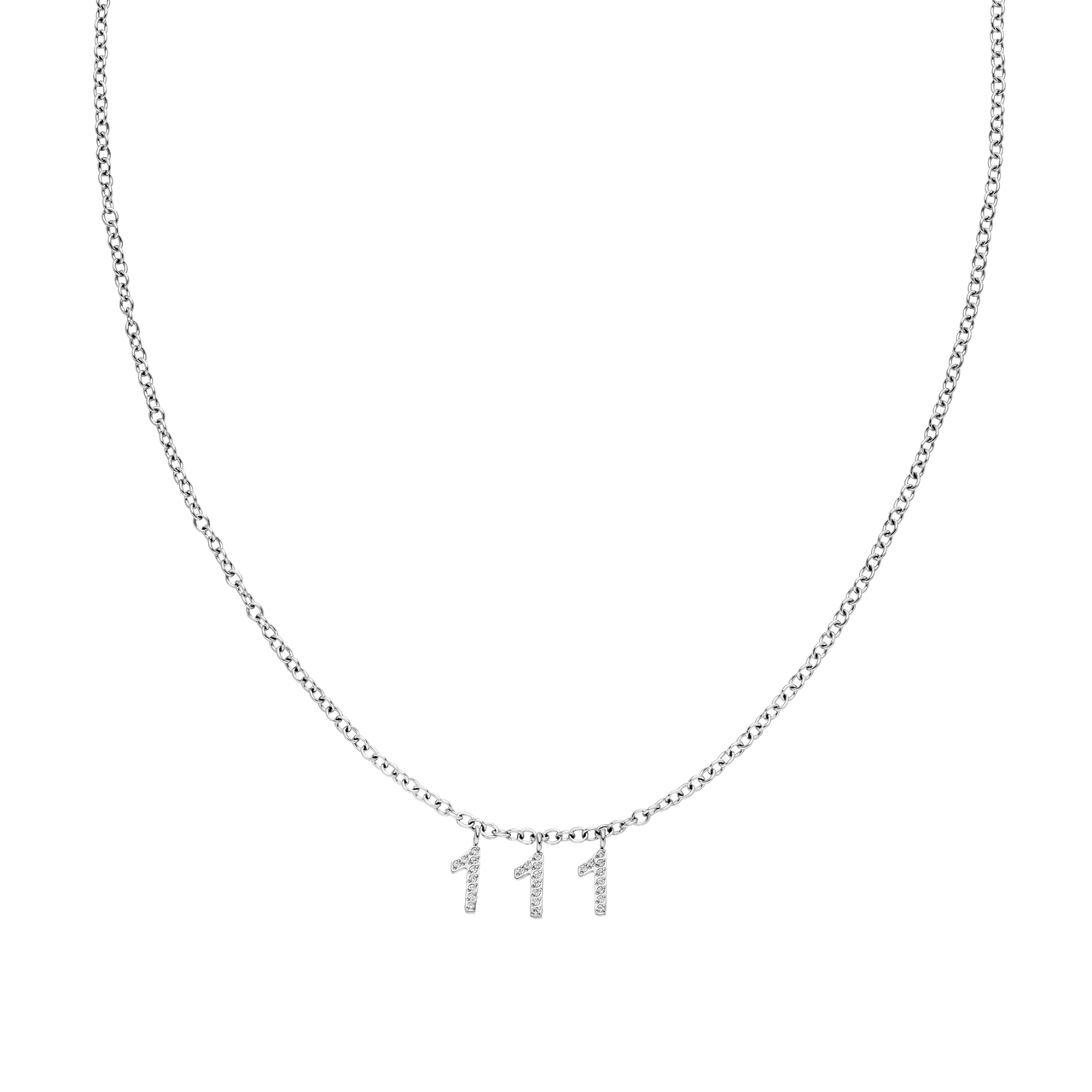 111 Kette mit nickelfreiem Silber-Ankerkettendesign und weißen Zirkonia, elegant und zeitlos