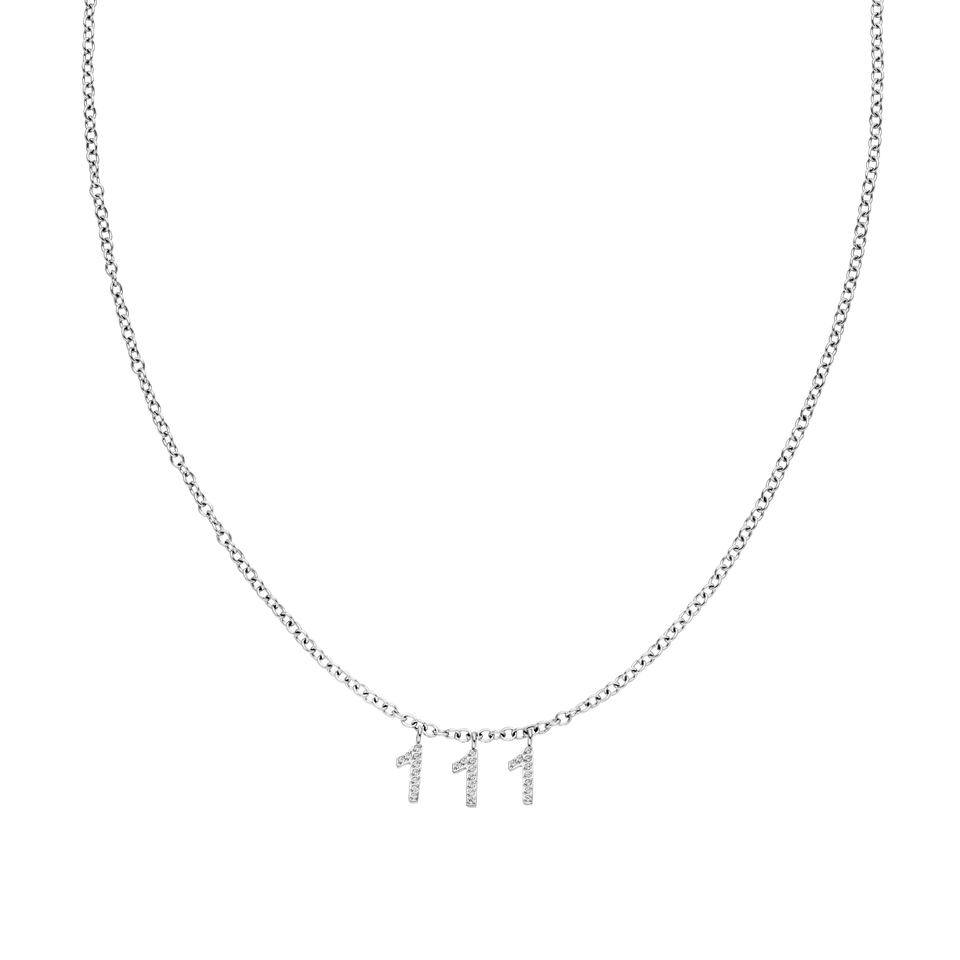 111 Kette mit nickelfreiem Silber-Ankerkettendesign und weißen Zirkonia, elegant und zeitlos