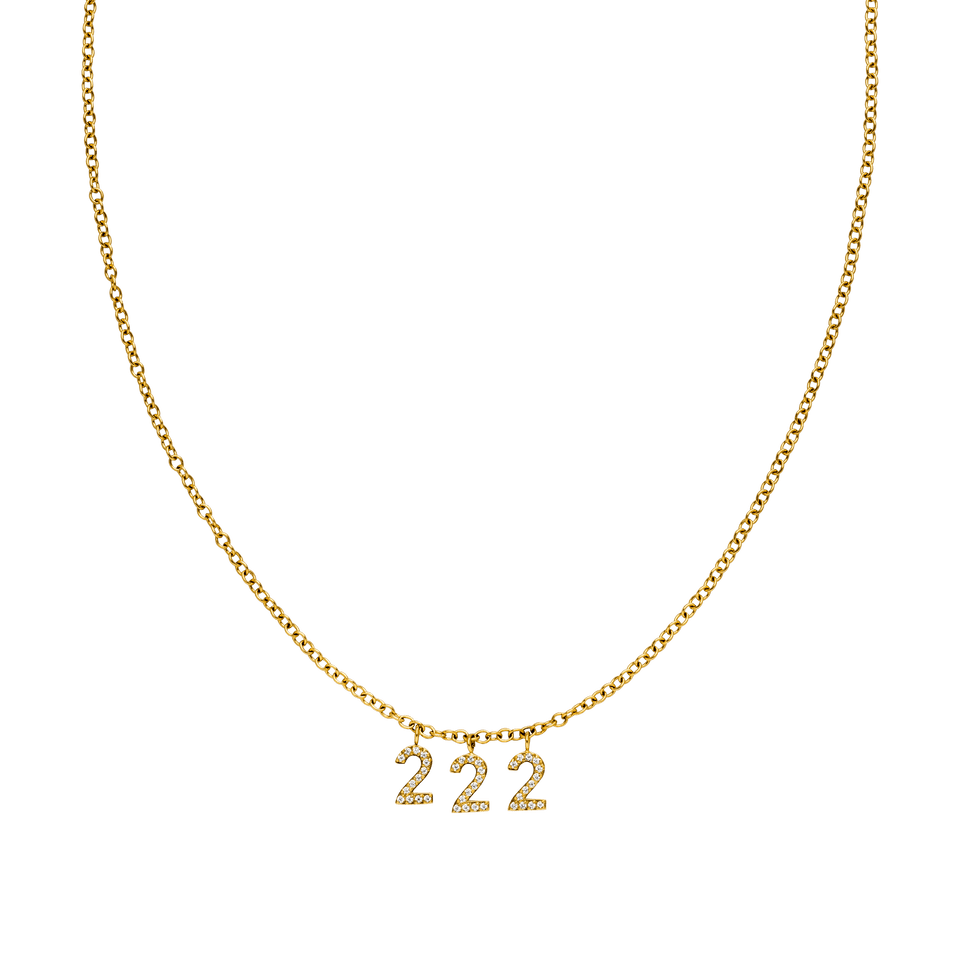 222 Kette aus vergoldetem Edelstahl mit Zirkonia-Schmucksteinen und Ankerkette, elegant und nickelfrei.