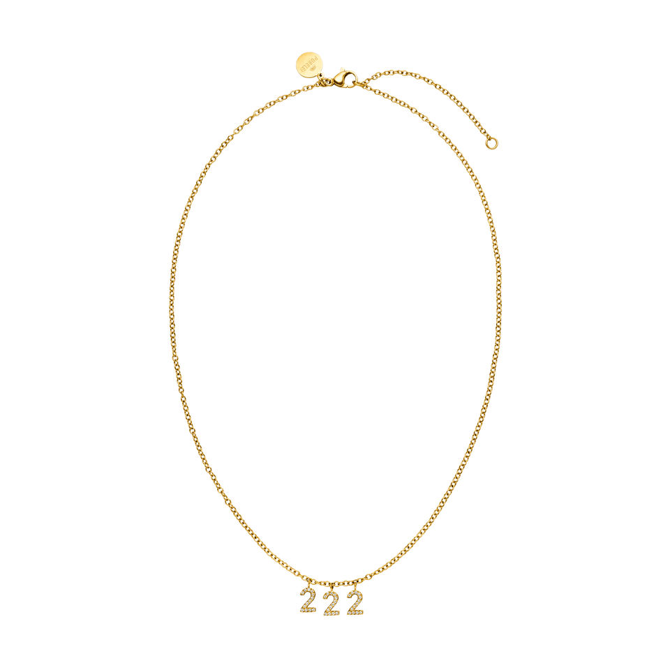 222 Kette aus 18K Gold mit Zirkonia-Steinen im Ankerketten-Design, elegant und zeitlos.