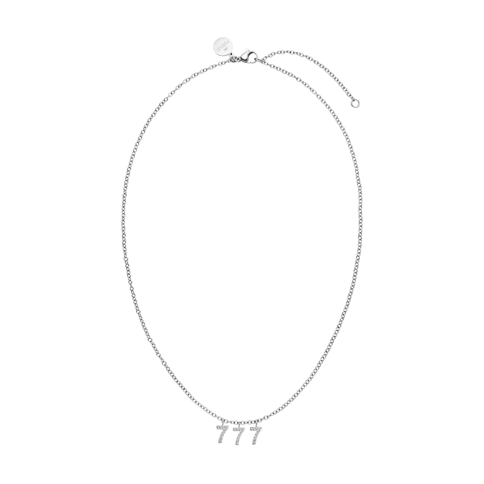 Silberne 777 Kette mit Zirkonia-Anhängern in Ankerkette, elegant und zeitlos, naturinspirierte Ästhetik von PURELEI