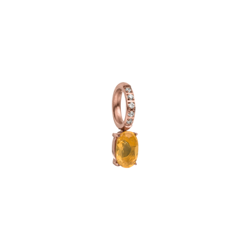 Roségoldener Anhänger mit gelbem Stein und funkelnden Zirkonia, PURELEI. Elegante, feminine Ausstrahlung.