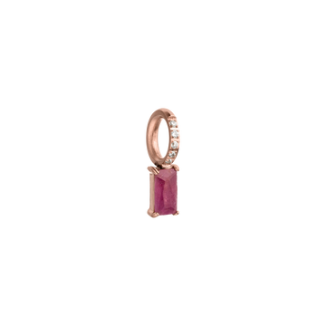 Roségoldener Anhänger mit pinkem Stein und funkelnden Zirkonia von PURELEI.