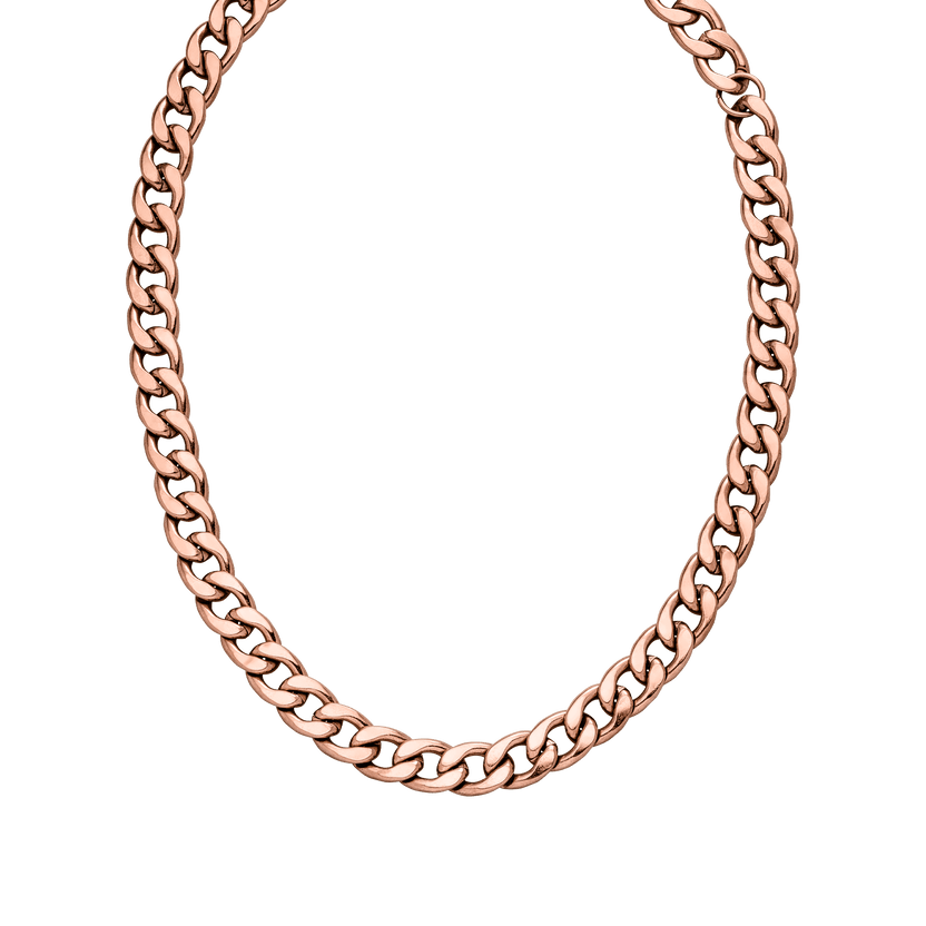 PURELEI Ikaika Kette in Roségold, Edelstahl vergoldet, starke Gliederkette, elegant und urban, Island-Spirit.