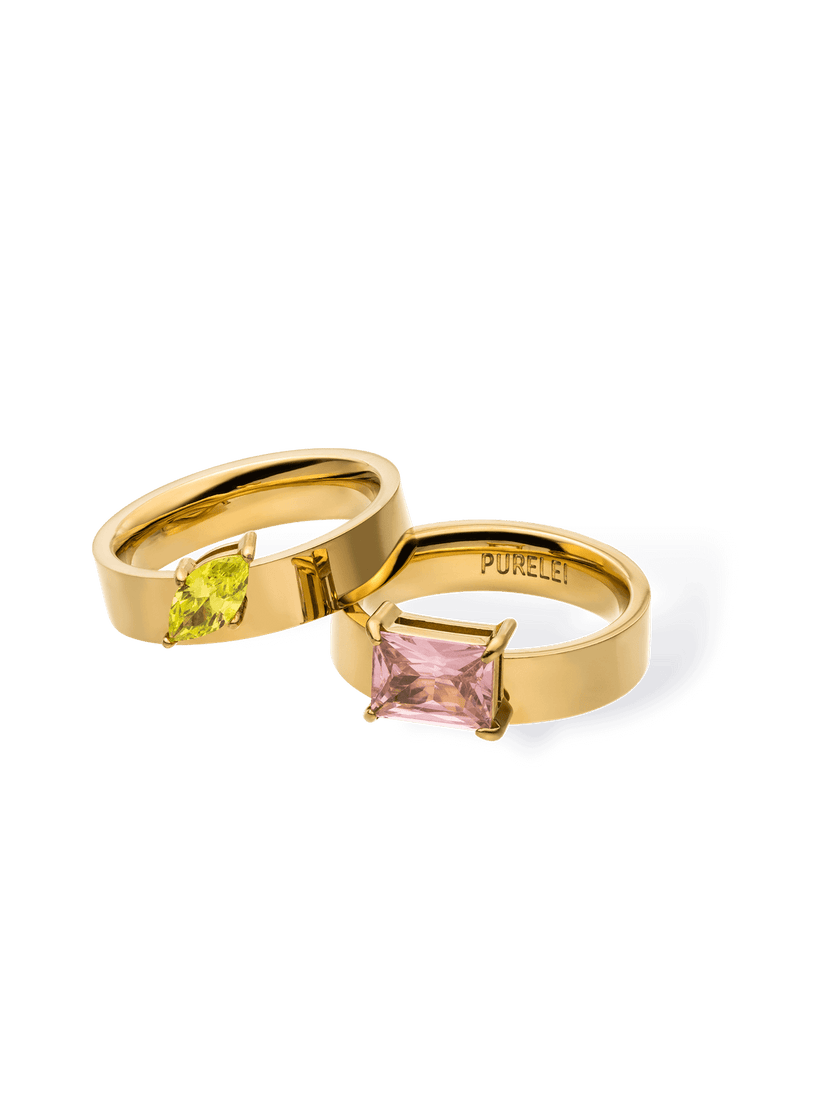 Bold Gem Ring Set