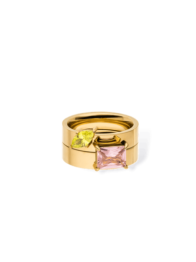 Bold Gem Ring Set