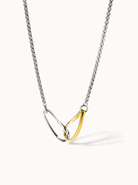 PURELEI Balance Kette aus Silber und Gold mit ineinandergreifendem Design, elegant und inspirierend.