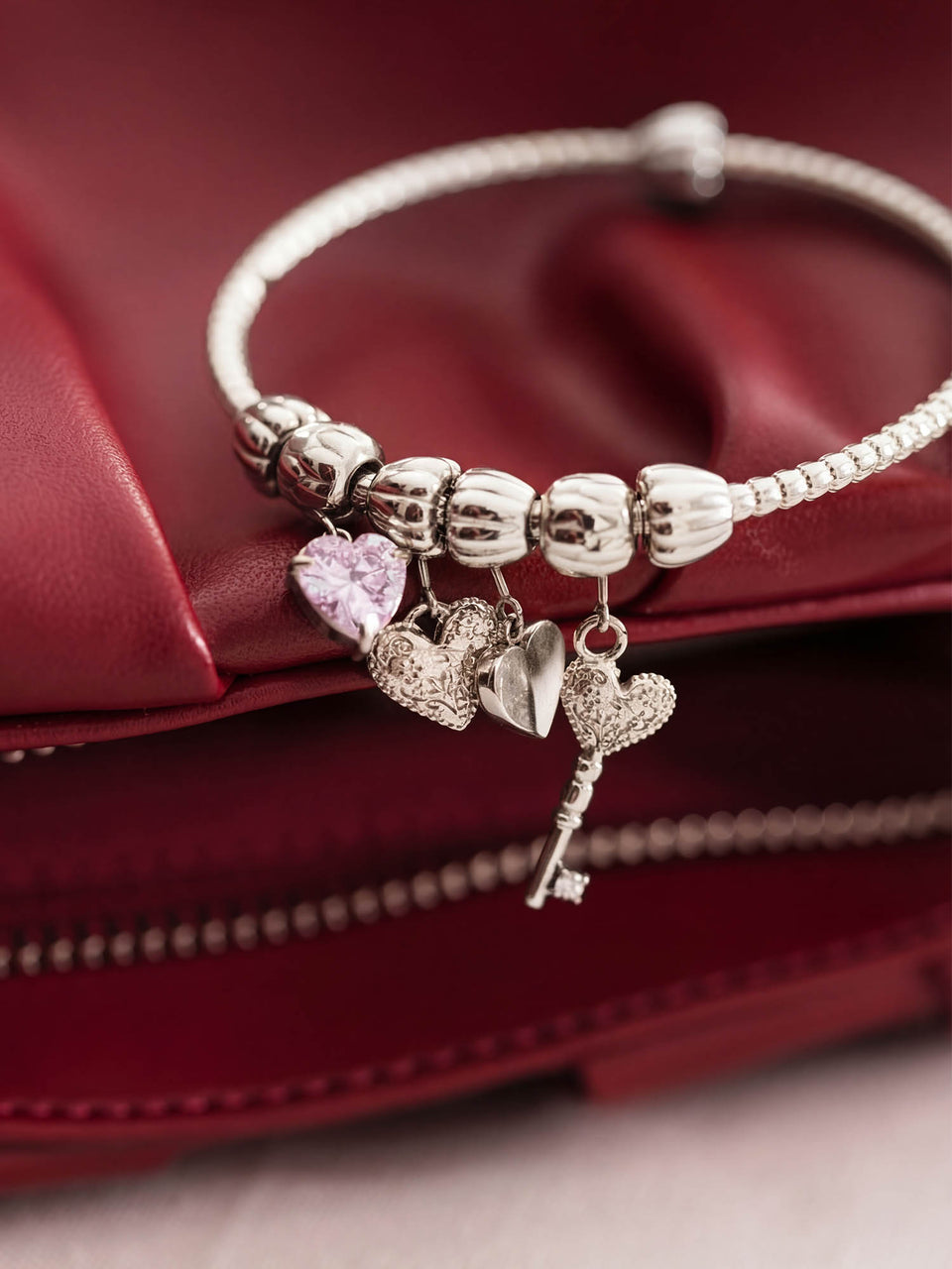 Lei Heart Key Charm