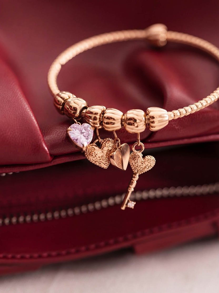 LEI Rosa Herz Charm
