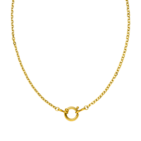 PURELEI Maikai Charm Kette aus 18K vergoldetem Edelstahl mit schlichter Öse, elegant und zeitlos, warmes Licht.