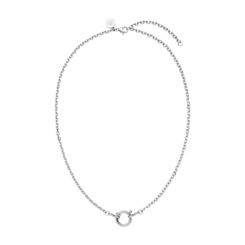 PURELEI Maikai Charm Kette aus silbernem Edelstahl, schlichtes Design mit offenem Ring, elegant und vielseitig.