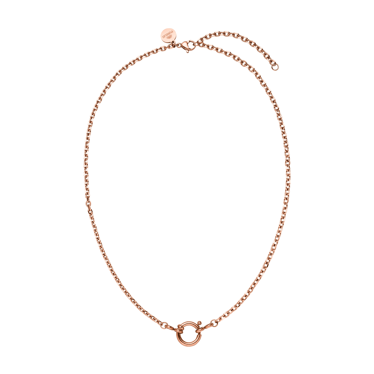 PURELEI Maikai Charm Kette roségold, Edelstahl mit dezentem Ring-Anhänger, elegante und minimalistische Schönheit.