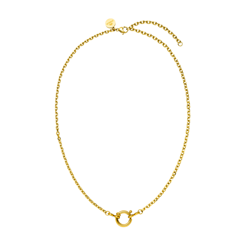 PURELEI Maikai Charm Kette aus 18K vergoldetem Edelstahl mit schlichtem Ring-Design, elegant und zeitlos.