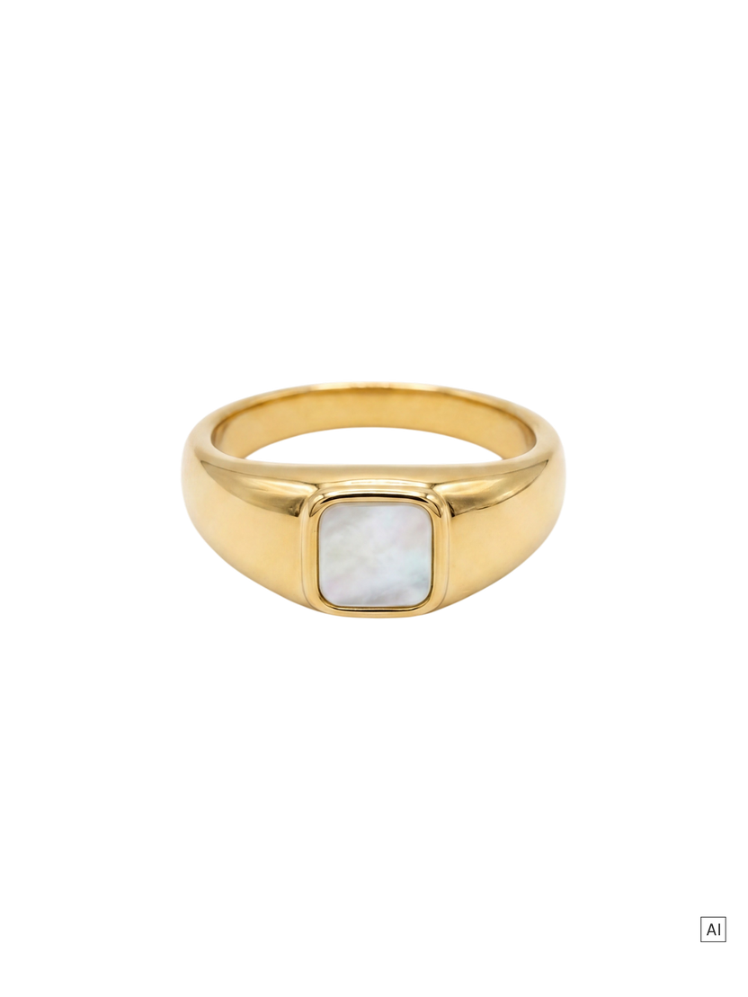 Pearly Signet Ring