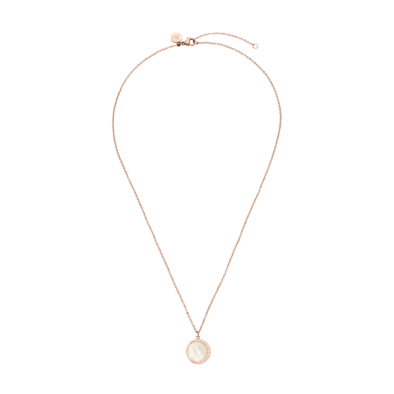 Roségoldene Kette mit Muschel-Anhänger, elegant und feminin, von PURELEI.