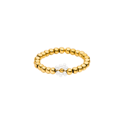 Goldenes, allergenfreundliches Armband mit glänzenden Perlen von PURELEI.