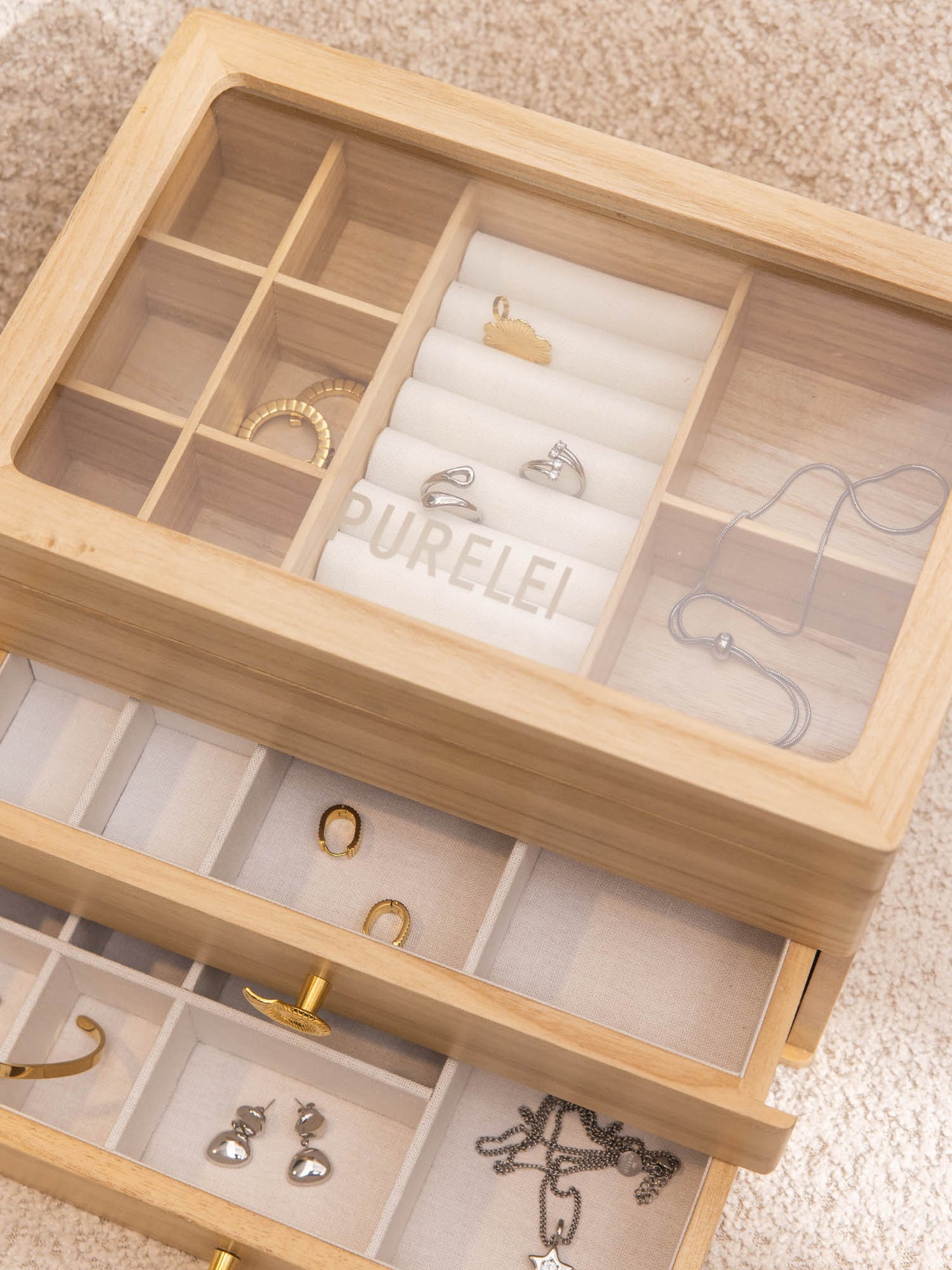 Schmuck Adventskalender + Holz Schmuckbox