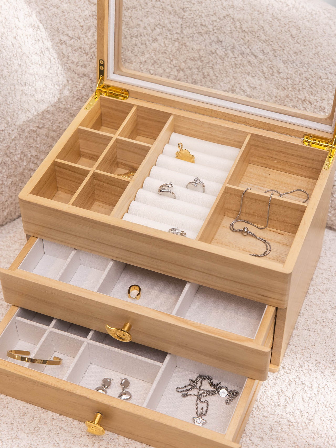 Schmuck Adventskalender + Holz Schmuckbox