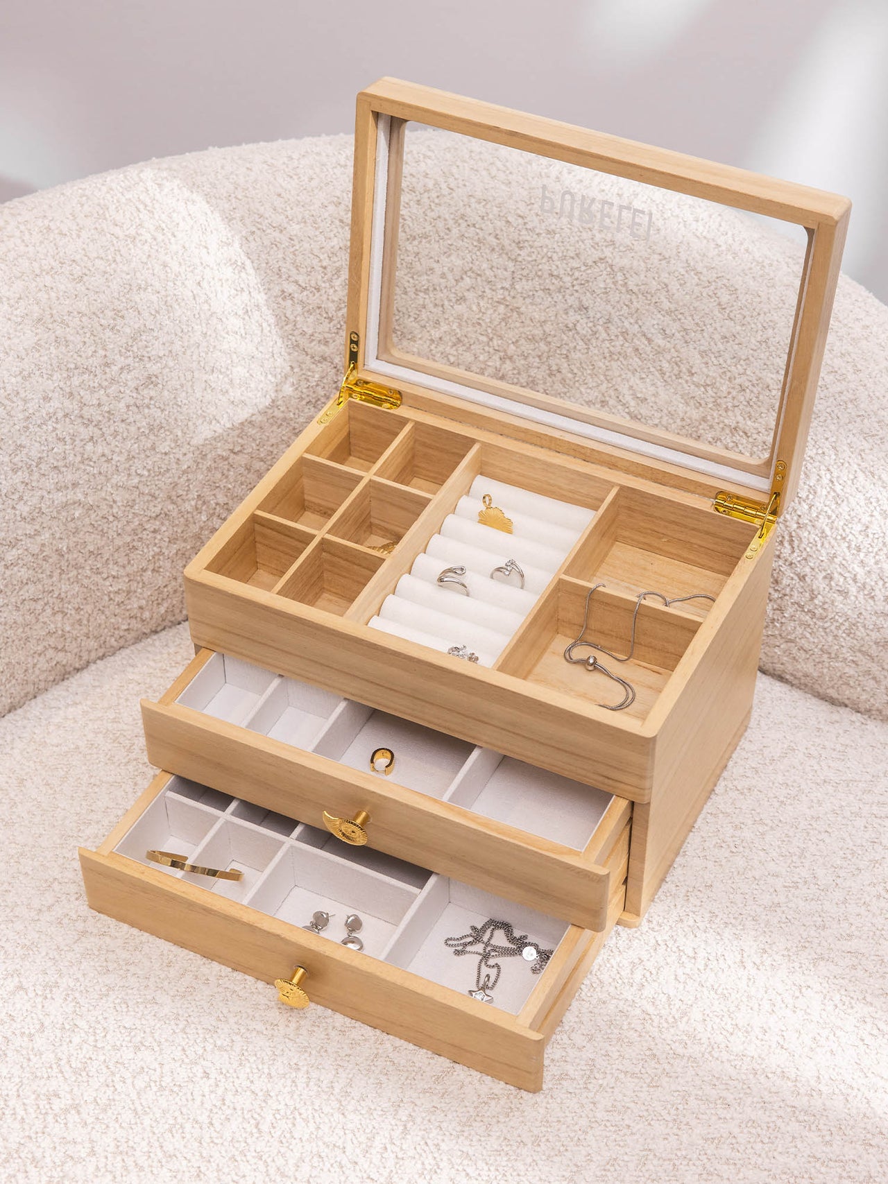 Schmuck Adventskalender + Holz Schmuckbox