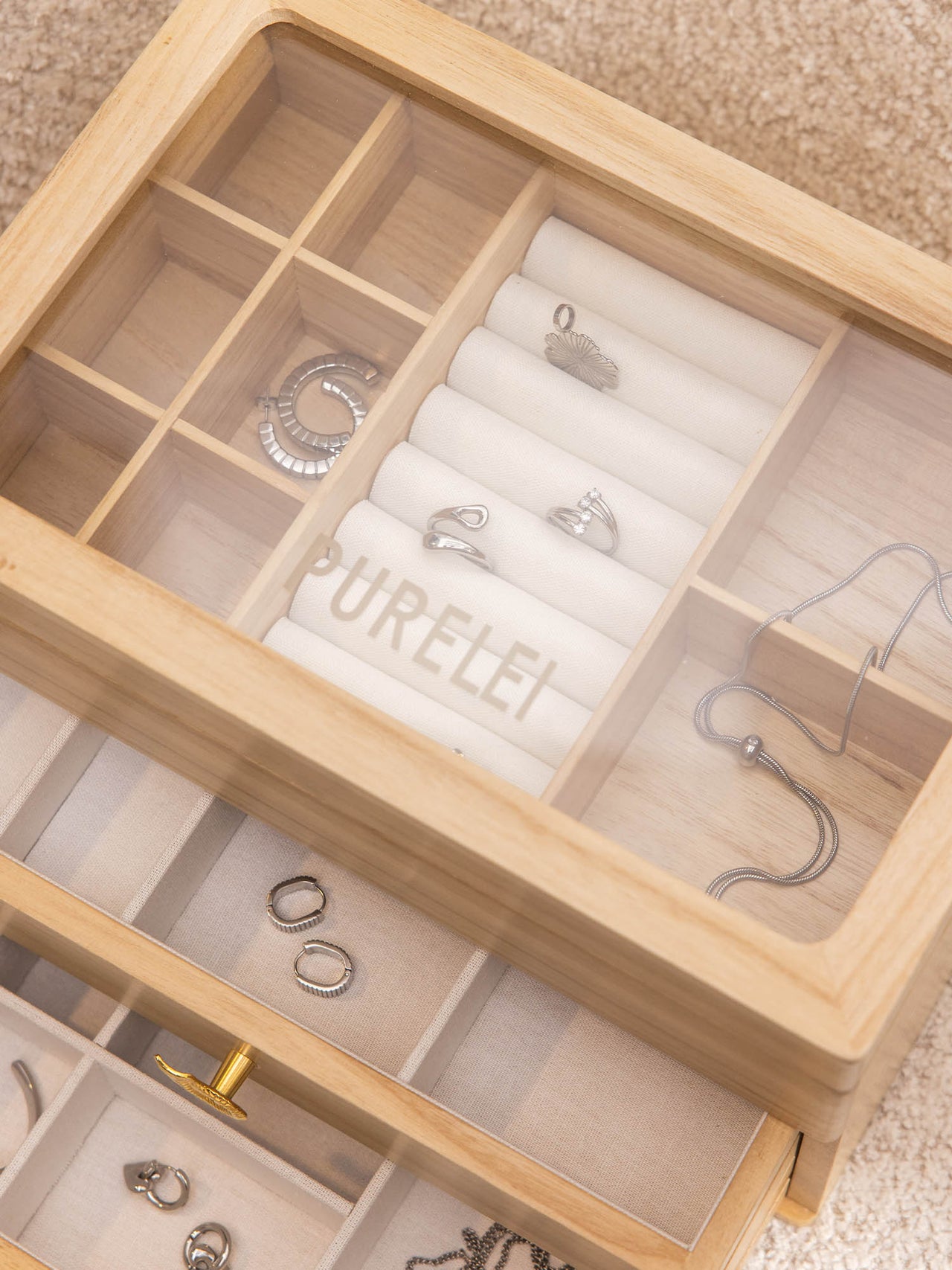 Schmuck Adventskalender + Holz Schmuckbox