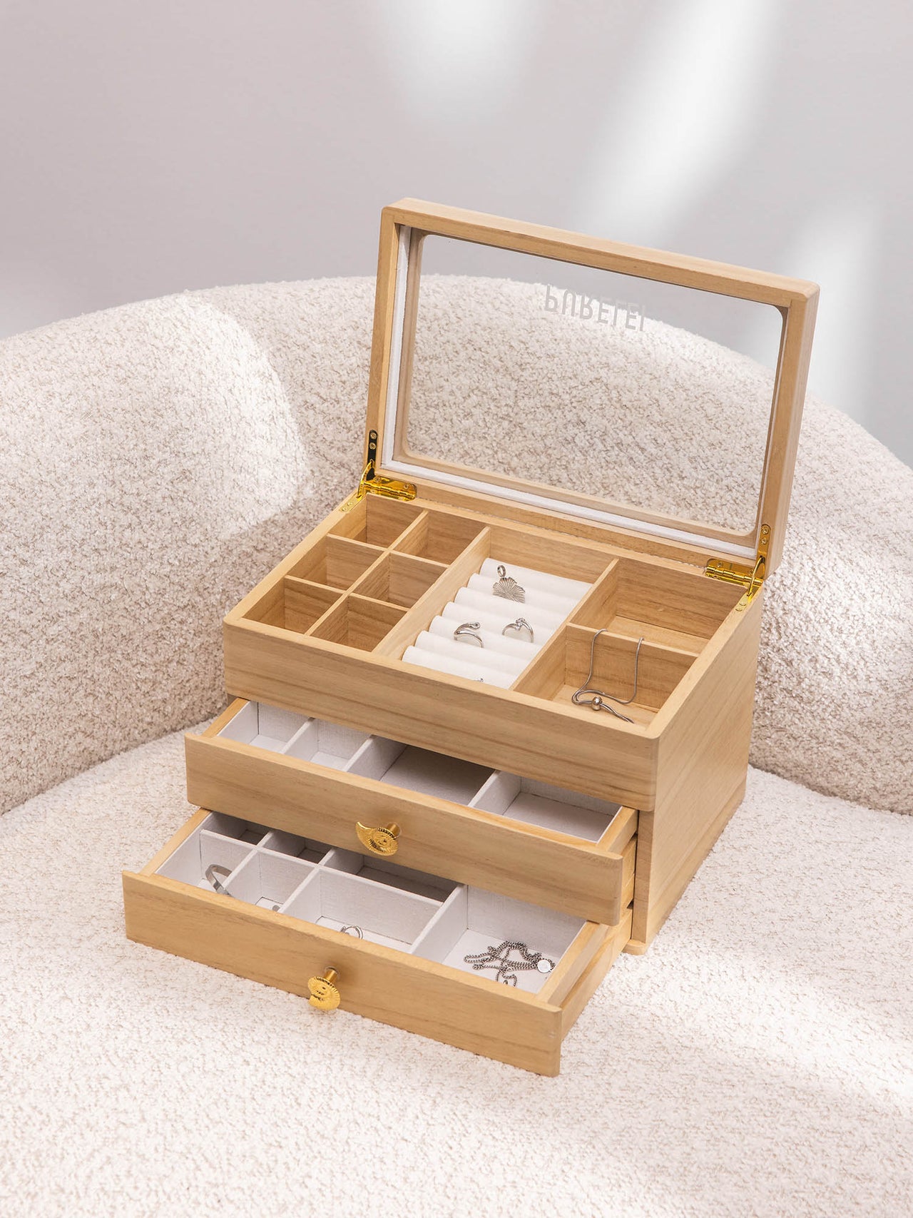 Schmuck Adventskalender + Holz Schmuckbox