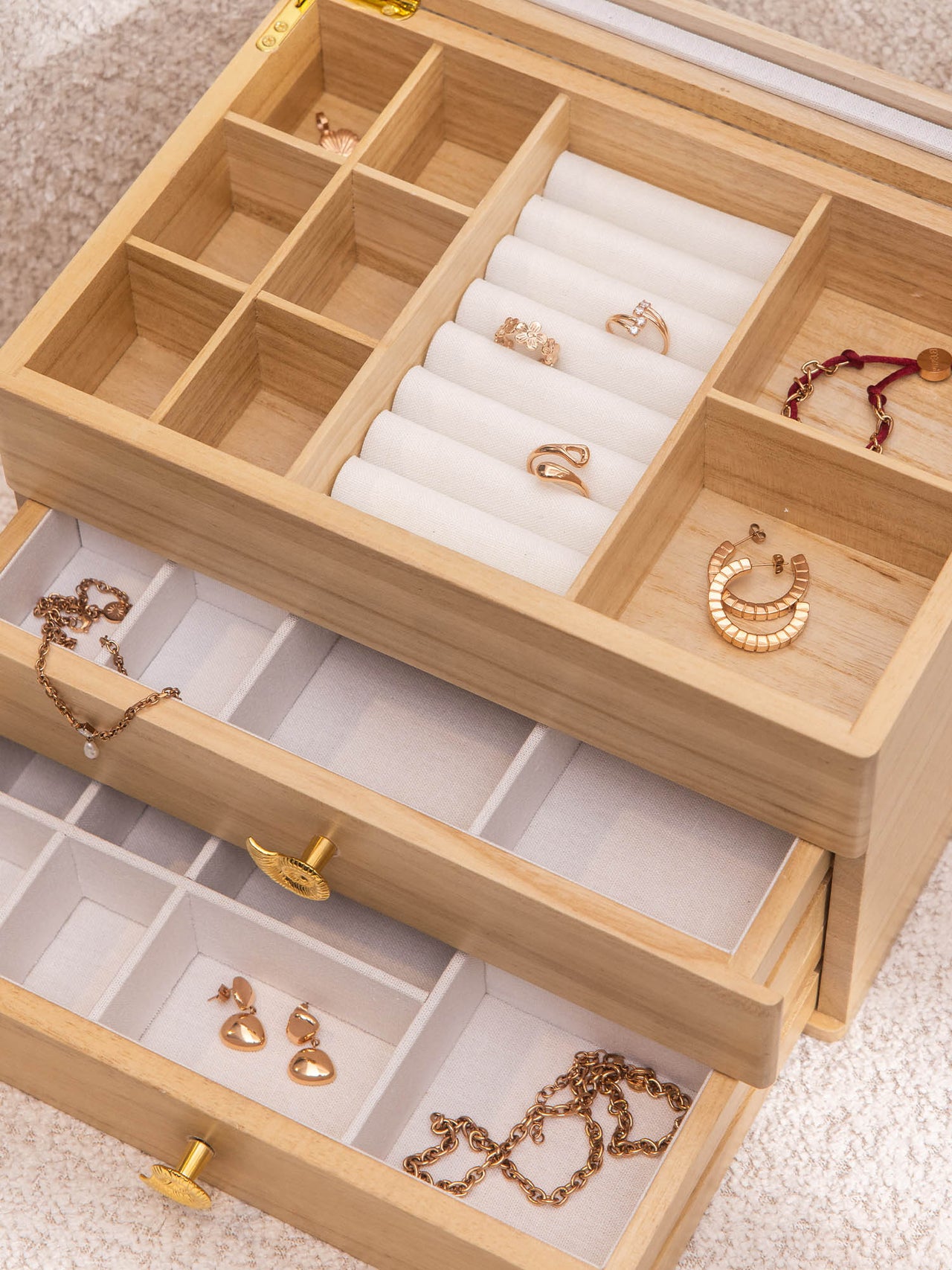 Schmuck Adventskalender + Holz Schmuckbox