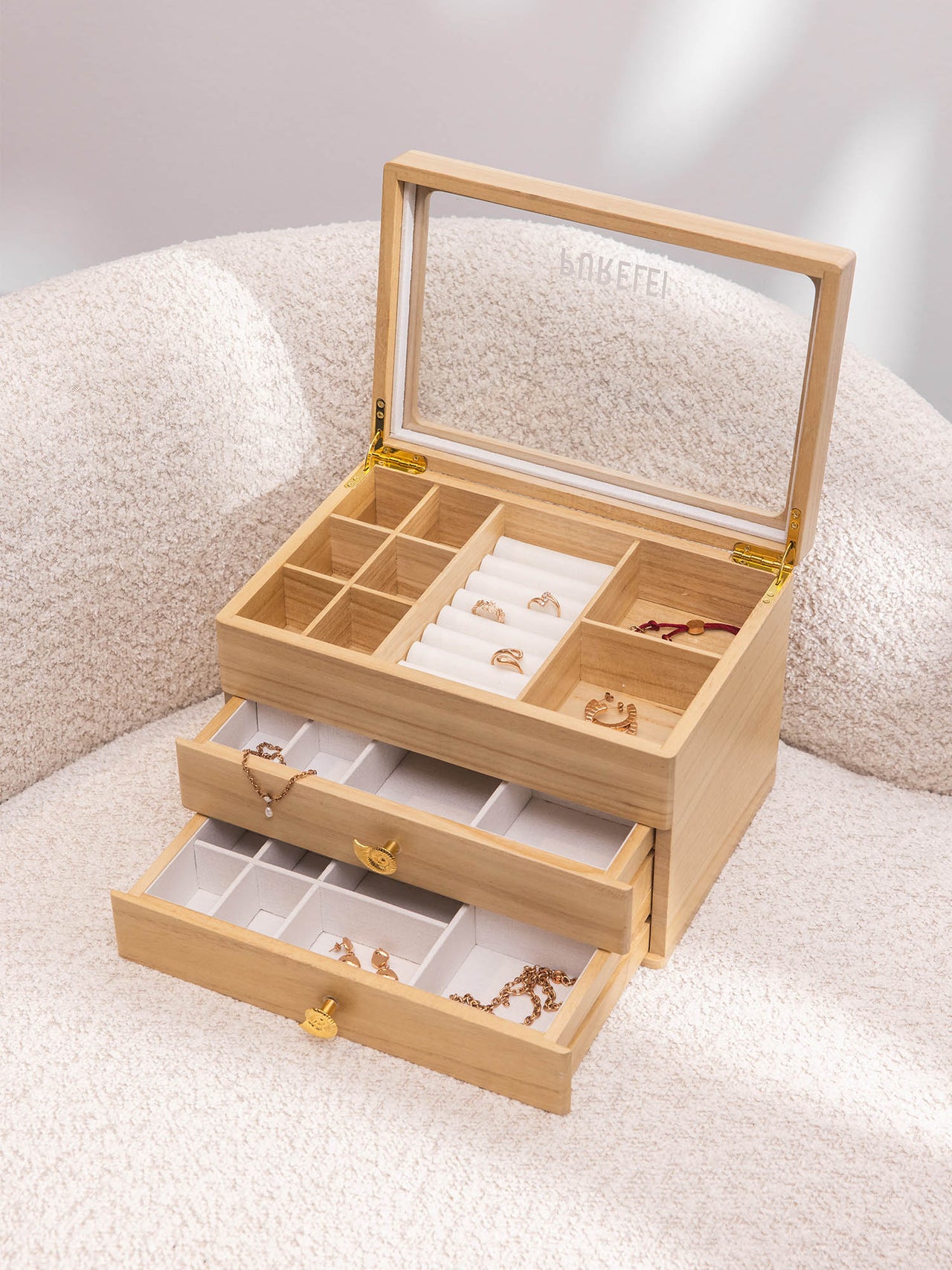 Schmuck Adventskalender + Holz Schmuckbox