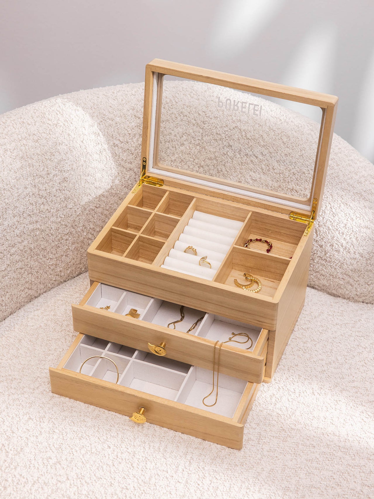 Schmuck Adventskalender + Holz Schmuckbox