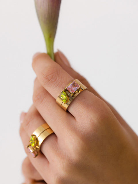 Bold Gem Ring Set
