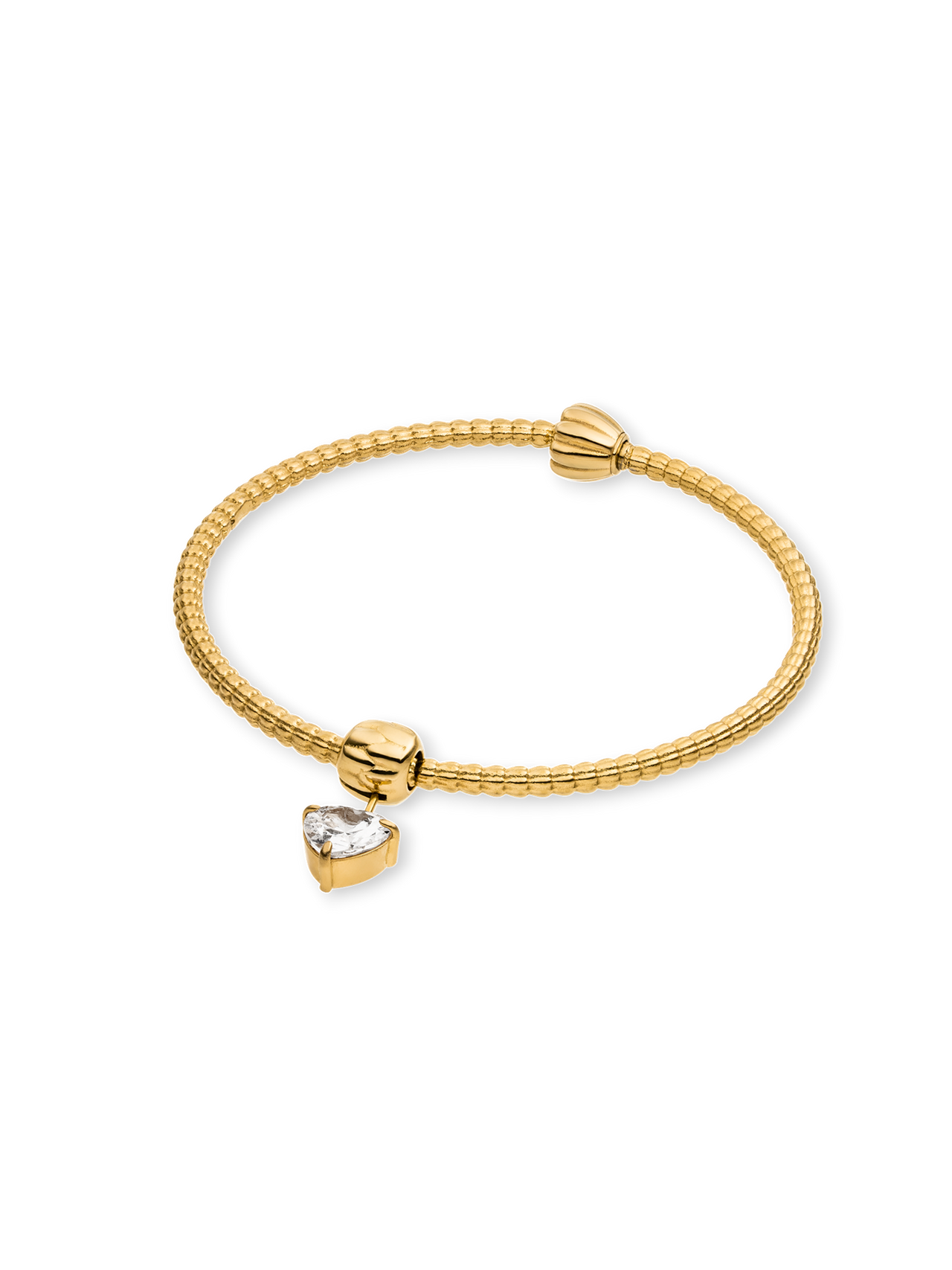 Lei White Heart Charm