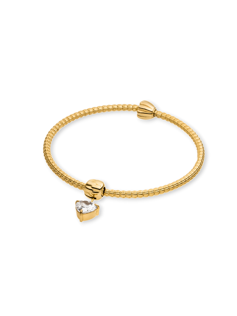 Lei White Heart Charm