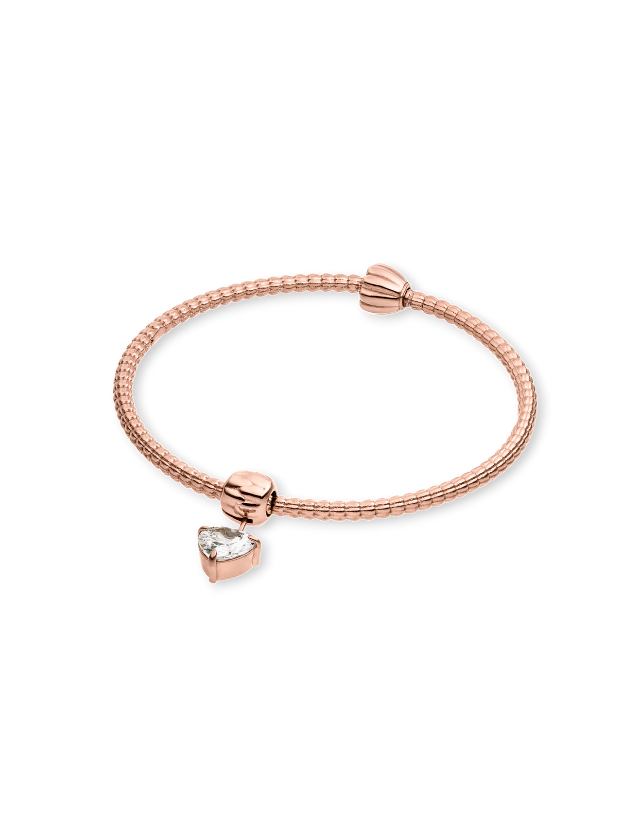 Lei White Heart Charm