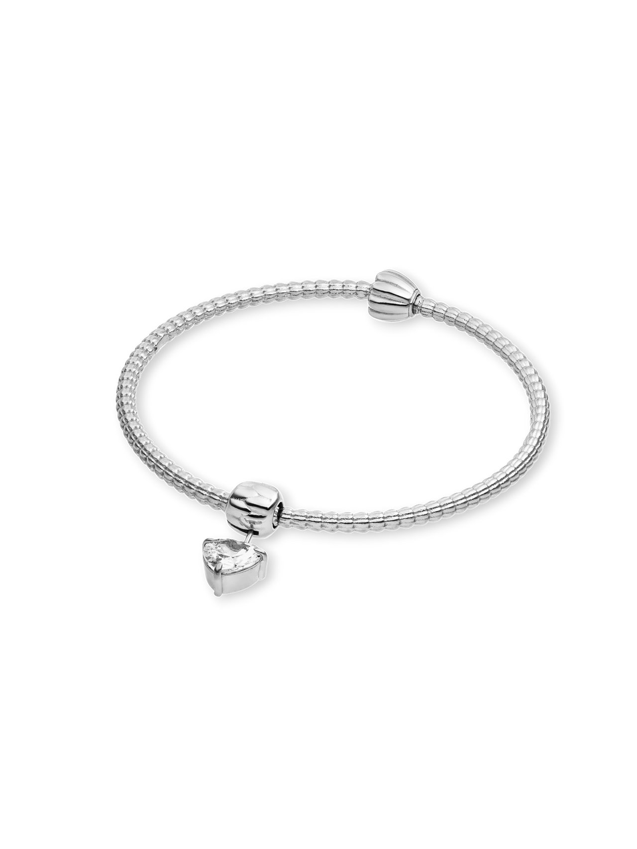 Lei White Heart Charm