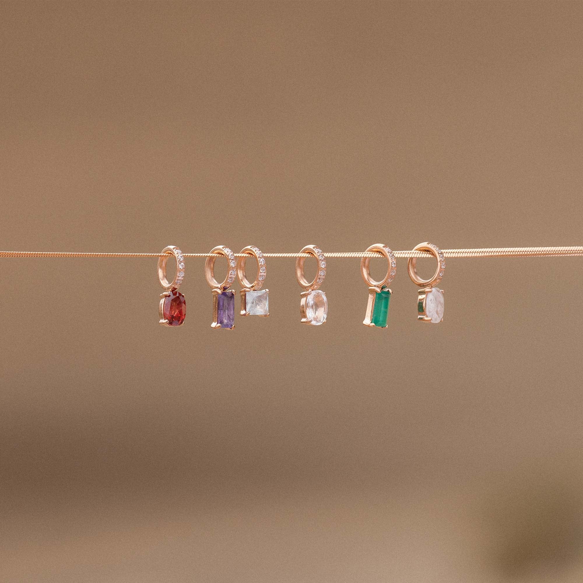 Charm con pietra del mese di aprile - Cristallo di rocca