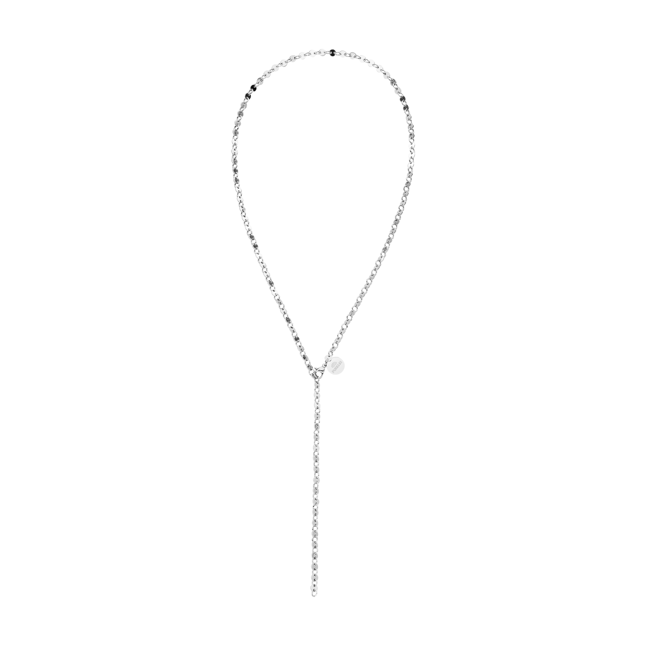 PURELEI Pure Kette in Silber mit verstellbarer Y-Form und zeitlosem, spiegeltem P-Logo, elegant und feminin.