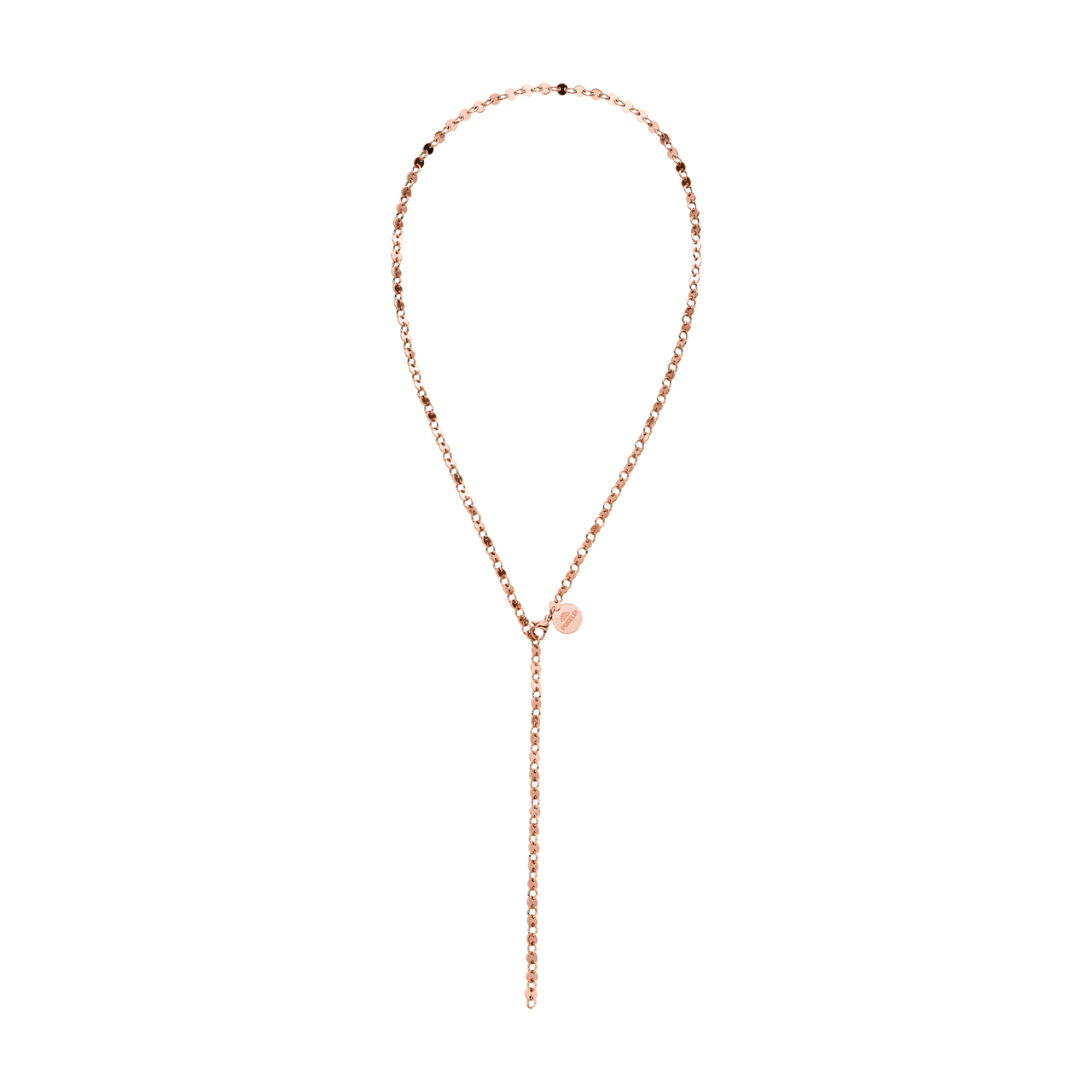 PURELEI Pure Kette in roségoldener Eleganz mit verstellbarer Y-Form und zeitlosem Signature-P-Logo.