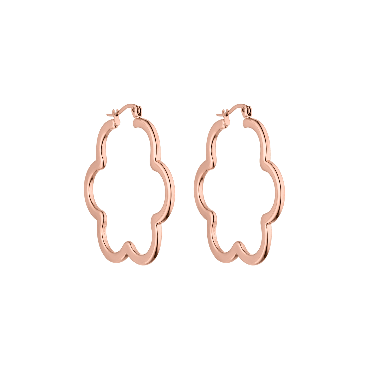 PURELEI Bloom Ohrringe in 18K rosévergoldetem Edelstahl mit eleganter Blütenform, nickelfrei und allergenfreundlich.