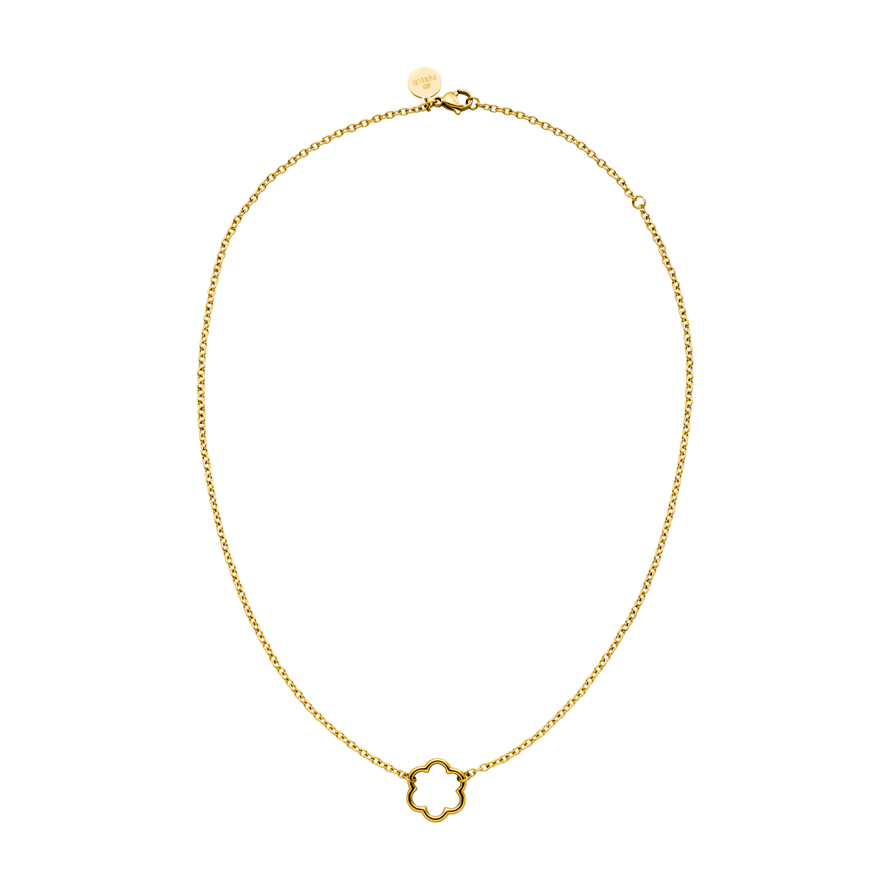 PURELEI Bloom Kette Gold Edelstahl mit zartem Blütenanhänger, elegant und zeitlos für feminine Layerings.