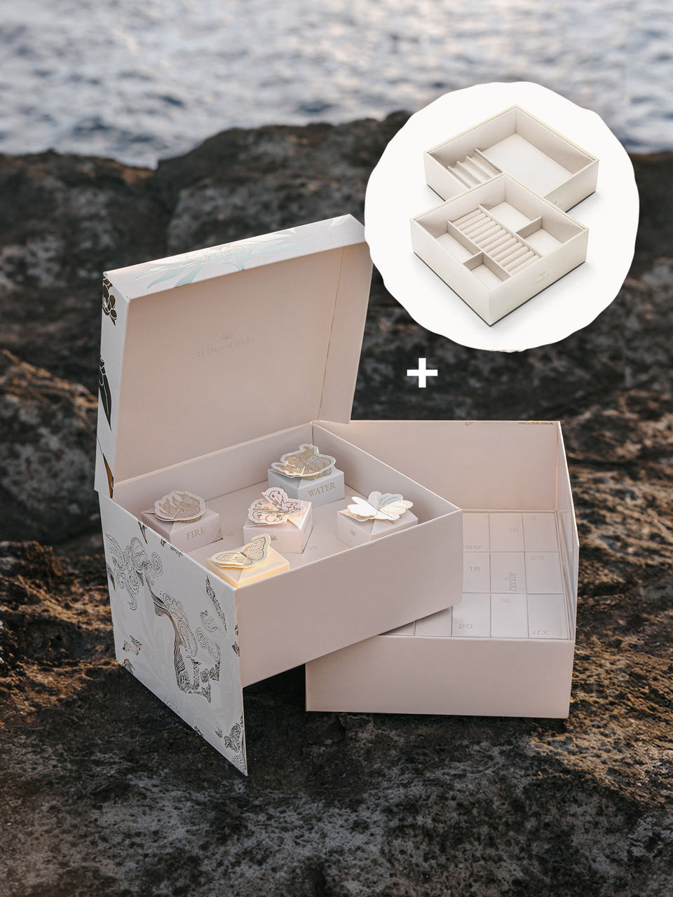 Adventskalender 2024 + 2 Schmuck-Trays