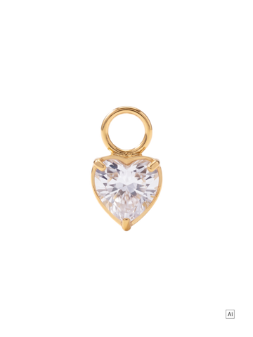 White Heart Ohrring-Charm