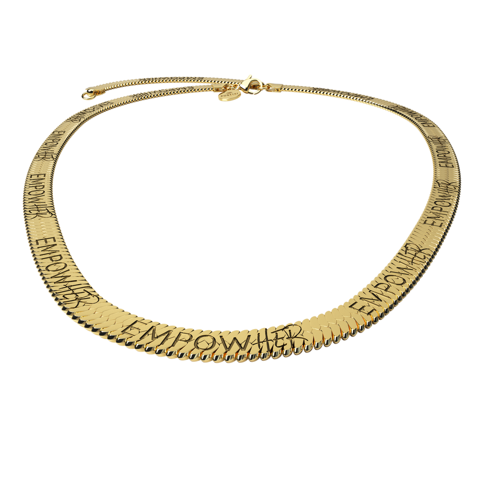 Empowher Kette in 18K Gold mit Schlangen-Design und Gravur, elegant und nickelfrei von PURELEI.