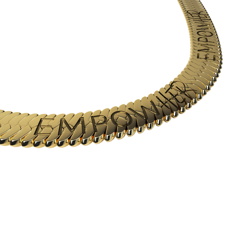 PURELEI Empowher Kette in 18K Gold mit Schlangen-Design und Gravur, elegant und nickelfrei inspiriert von Hawaii.