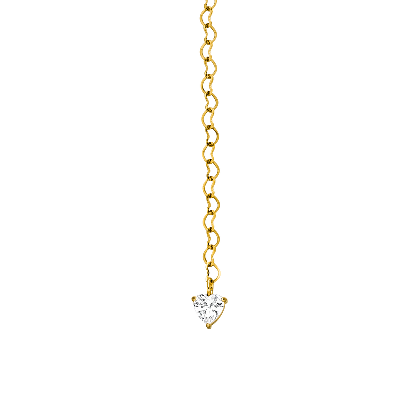 Goldene Kette mit herzförmigem, funkelndem Anhänger von PURELEI.