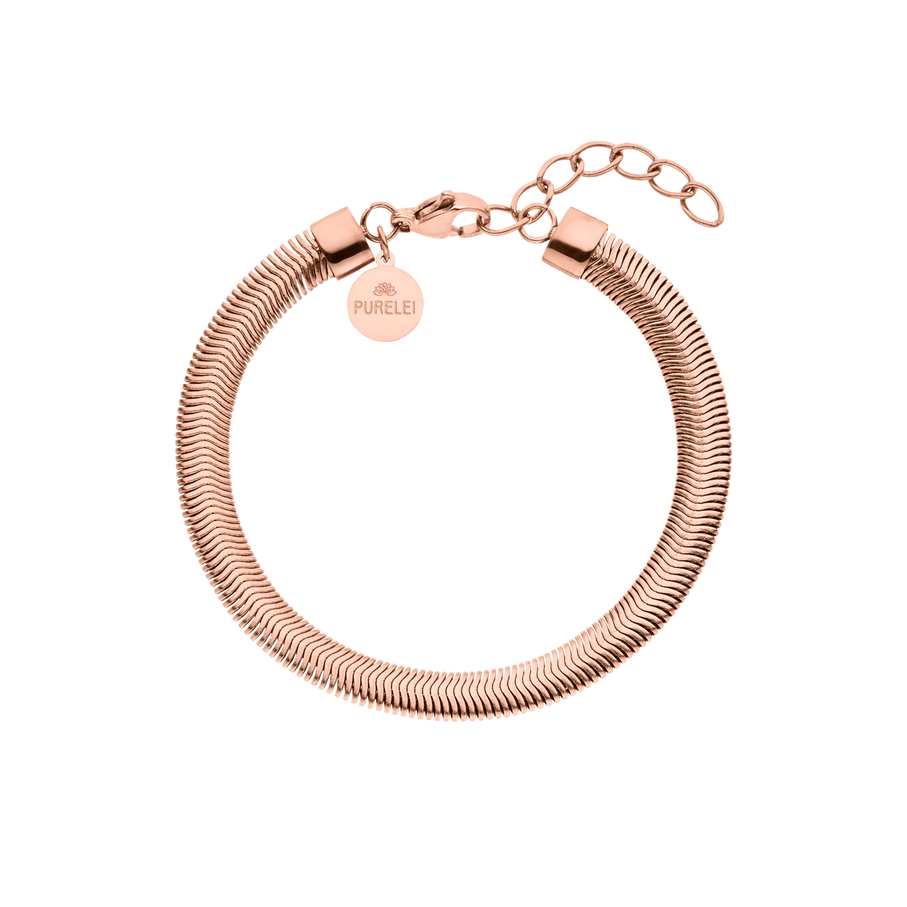Roségoldenes Armband mit Wellenstruktur von PURELEI, elegant und modern.